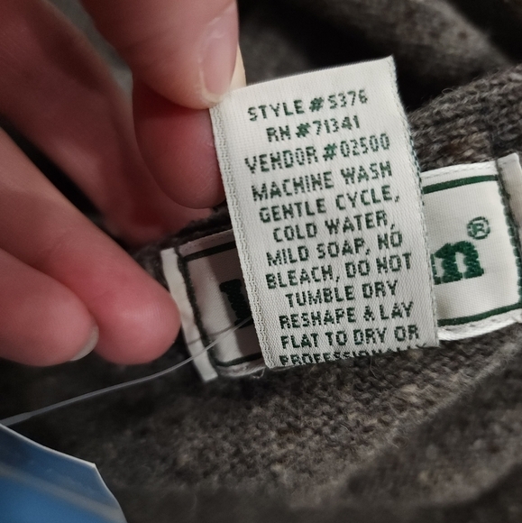 L.L.Bean Argyle Lambswool Vest Nwt Made in Ireland Size XL Grey - Picture 11 of 11